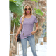 thumbnail image 4 of Blusas Lisas de Cuello Redondo y Corta para Mujer 2025, Nuevas Blusas Sueltas de Verano, Lindas, Moradas, L, 4 of 8