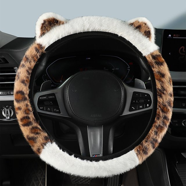 RKSTN Polyester steering wheel cover Polyester Car Steering Wheel Cover For Winter Warmth Without Inner Ring Elastic Steering Wheel Cover