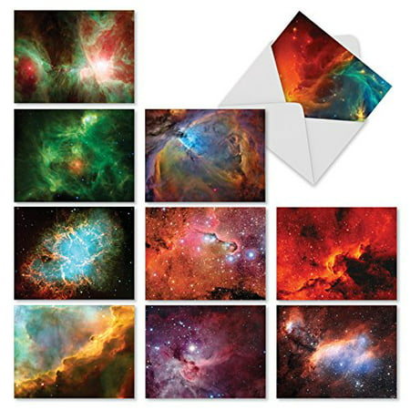 'M2977 GALACTICARDS' 10 Assorted Thank You Greeting Cards Offer Breathtaking Photos of Galaxies and Stars with Envelopes by The Best Card (Best Discover Card Offer)