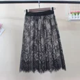 thumbnail image 2 of Falda corta de encaje con borde cruzado y cintura elástica para mujer, falda holgada informal de moda para primavera y otoño, 2 of 5
