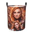 thumbnail image 1 of Cesto circular Becky Lynch, cesto para ropa plegable impermeable con asas, organizador ligero para guardar ropa de juguete para el hogar, dormitorio, sala de estar, baño, dormitorio pequeño, 1 of 8