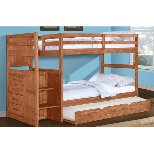 Twin Over Bunkbed With Trundle Bed, Cinnamon Twin Bunk Bed Instructions