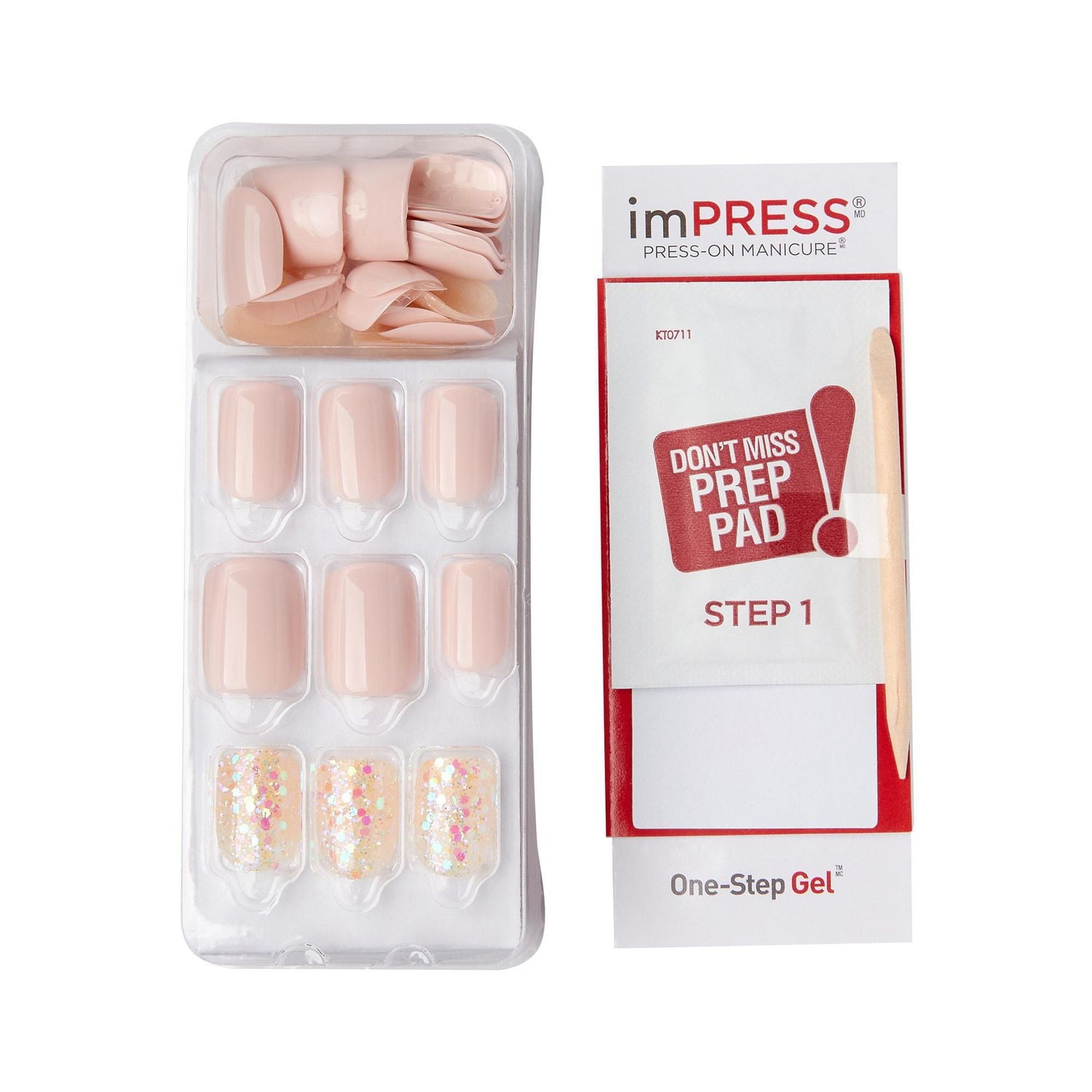 KISS ImPRESS Press-On - Fake Nails, 30 Count, Short, Press-ons.