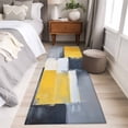 thumbnail image 4 of 2'x6' Rug Runners for Hallways Kitchen, Yellow Gray Non Slip Entryway Beside Floor Carpet Runner, Modern Abstract Oil Painted Washable Laundry Room Bedroom Throw Rugs Mat for Family Pet, 4 of 8