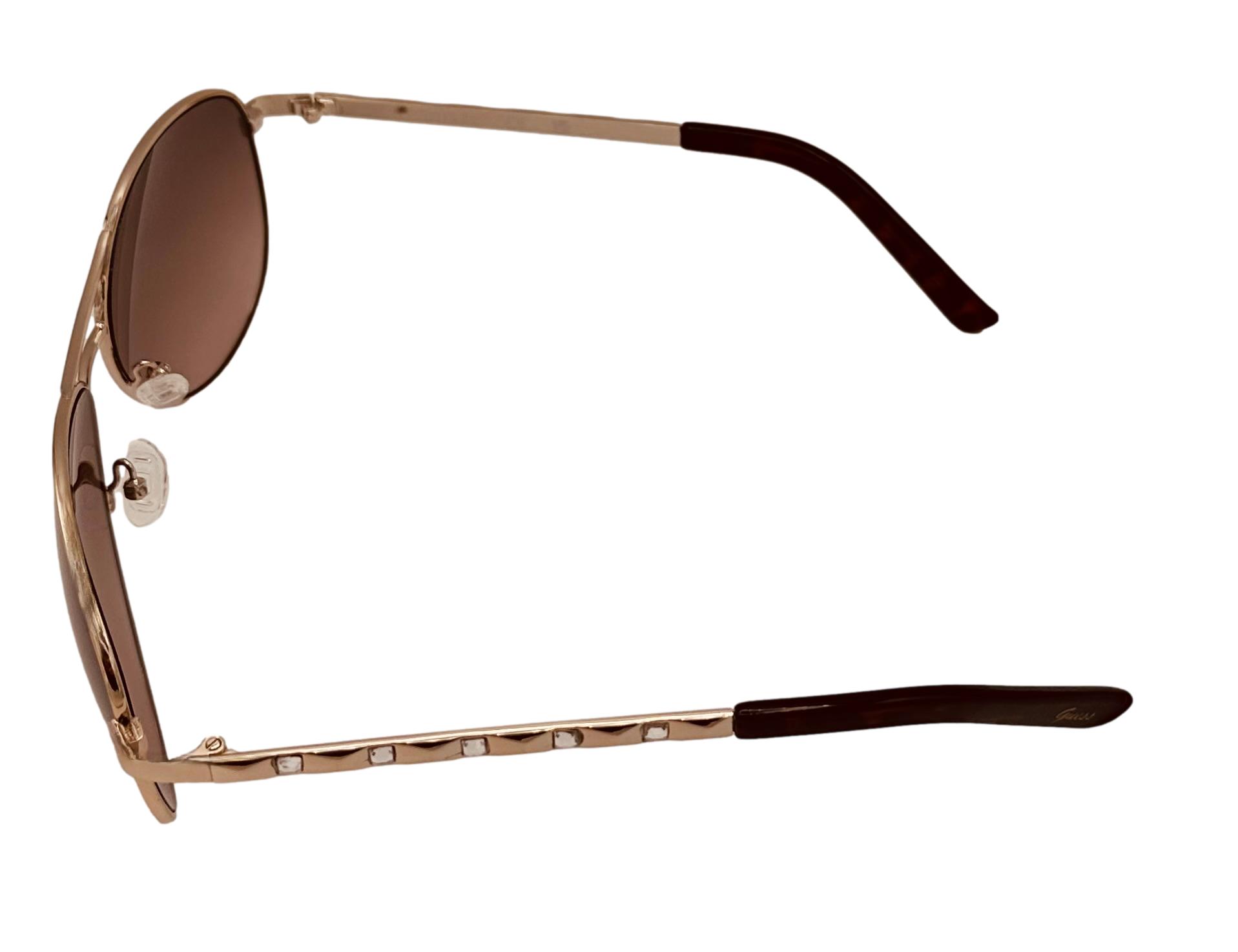 NWT Guess Factory GF0408-32F Sunglasses Guess Sunglass Mens Gold Metal Aviator, Brown Gradient Lens  main image 3