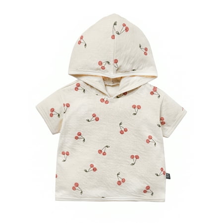 Modern Moments by Gerber Baby Neutral Organic Hooded Short Sleeve Top, Sizes 0/3 Months - 24 Months