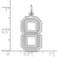 thumbnail image 2 of 925 Sterling Silver Rhodium Plated Satin Sport game Number 8 Charm 23.82mm long Pendant Necklace for Women, 2 of 2