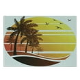 thumbnail image 3 of Tropical Cutting Board, Sunset at Exotic Beach with Palm Trees Birds Summer Vacation Theme Pattern, Decorative Tempered Glass Cutting and Serving Board, Small Size, Yellow Coral Brown, by Ambesonne, 3 of 5