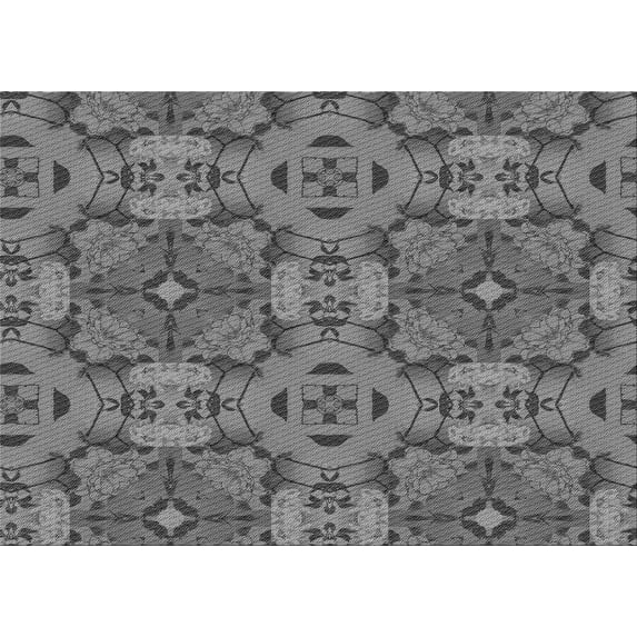 Ahgly Company Machine Washable Indoor Rectangle Transitional Gunmetal Gray Area Rugs, 4' x 6'