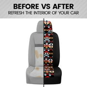 BDK Two Tone Pattern Car Seat Covers - Sideless Chic Style - Soft & Flexible Polyester (Aztec Pattern)