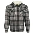 thumbnail image 4 of Men's Hoodie Plaid Long Sleeve Warm Sherpa Lined Full Zip Up Hooded Sweatshirt, Navy/White/Beige, 2XL, 4 of 5