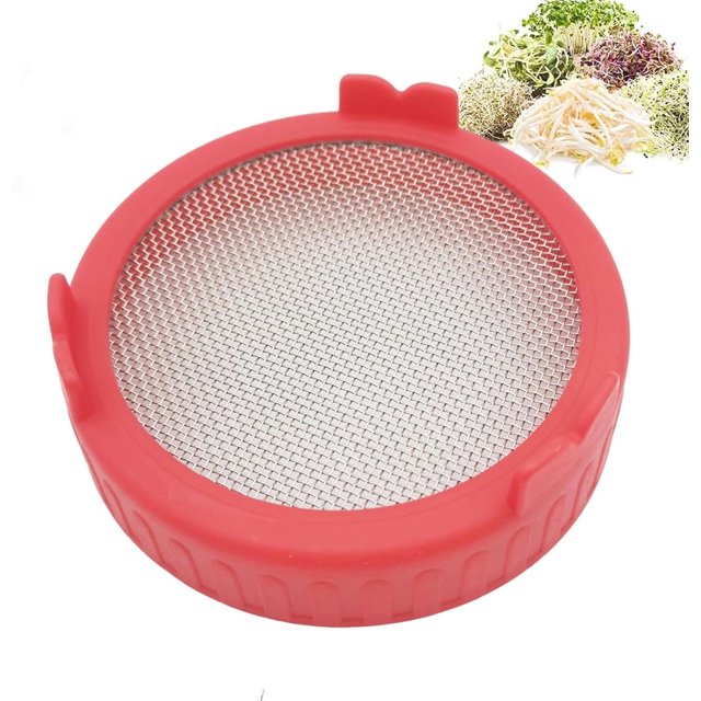 Mason Jar Sprout Lids - Sprouting Jar Lids, Wide Mouth Mason Jars Lids, Sprouting Jars With Screen Lids | Stainless Steel Sprouting Lids For Wide Mouth Mason Jars, Microgreens Growing Kit For Bean