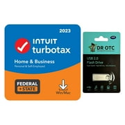 TurboTax Home & Business 2023 Tax Software, Federal & State Tax Return [PC/Mac Download] - BONUS FREE Dr OTC USB Drive 4GB
