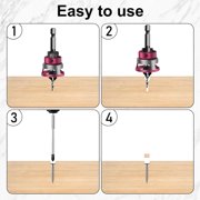 VIVIHEYDAY 6Pcs Set Countersink Drill Bit with Depth Stop, Woodworking Replaceable Bits, 1/4inch Hex Shank