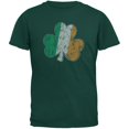 thumbnail image 1 of St. Patricks Day - Shamrock Flag Forest Green Youth T-Shirt, 1 of 1