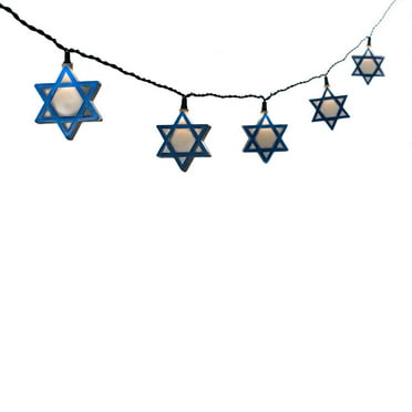 Kurt Adler UL 10-Light Hanukkah Star of David Light Set