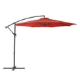 thumbnail image 3 of CorLiving 9.5ft Tilting Cantilever Outdoor Patio Umbrella with Steel Frame and 8 Support Arms, Crimson Red, 3 of 10