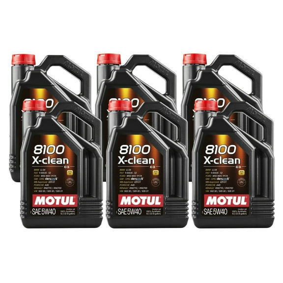 Motul 8100 X-CLEAN 5W40 - 30 Liters - Fully Synthetic Engine Motor Oil (6 x 5L)