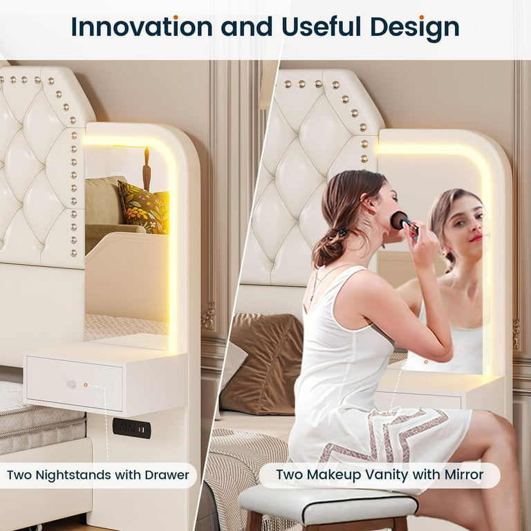 modern bed with dressing table Duo Modern Bedroom Set carpiturefurniture.com