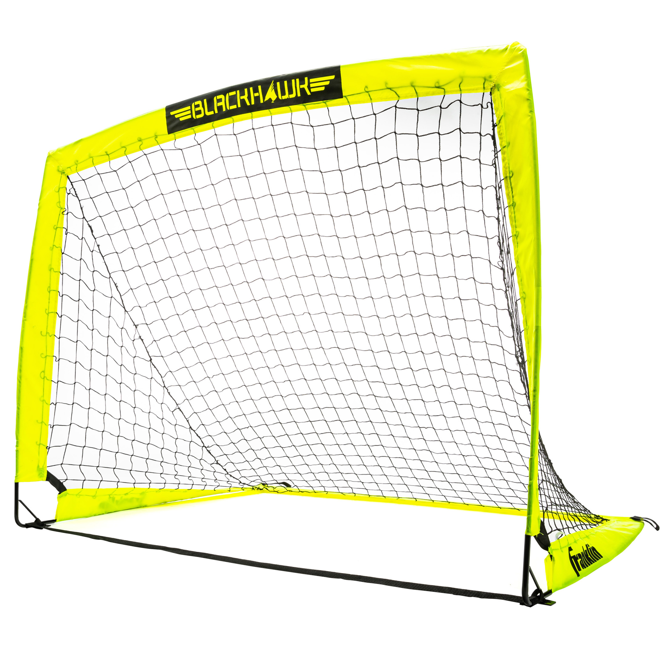 Franklin Sports Blackhawk Soccer Goal - Pop up - Indoor + Outdoor - Adult + Kids - 4' x 3' - Yellow