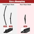 thumbnail image 3 of 3 Pcs 26" 14" 12" Front Rear Windshield Wiper Blade Set Fit for Fiat 500X with Top-Lock Black, 3 of 5
