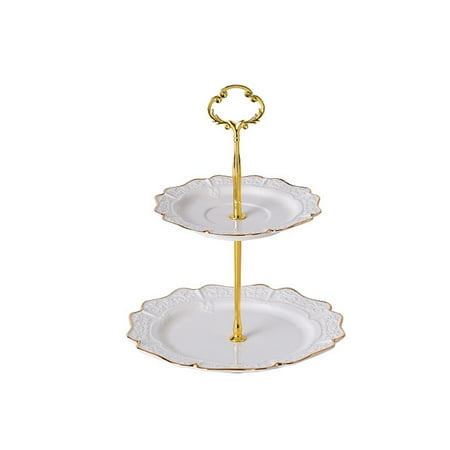 

Firlar European-Style Three-Layer Dessert Plate Ceramic Phnom Penh Double-Layer Skewer Wedding Cake Stand Foam Carton Packaging