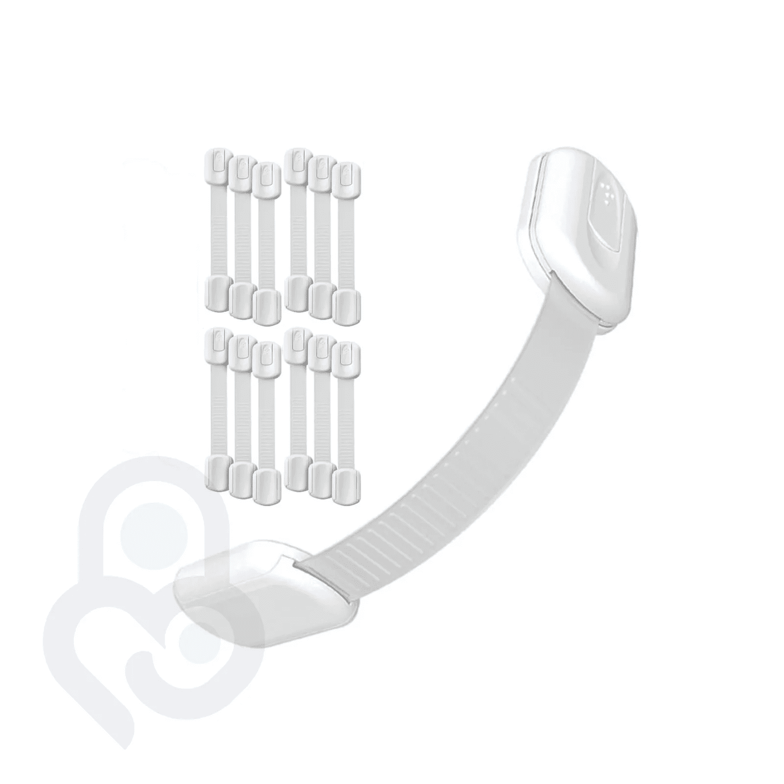 Baby Proof Me Child Safety Locks, Adjustable Cabinet Locks for Baby Proofing, White, 12-Pack