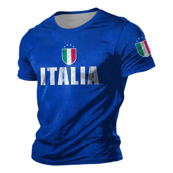 CONZONE Mens Tshirts Short Sleeve T-Shirts for Men Crew Neck Italy Day Graphic Casual Summer Tee Tops