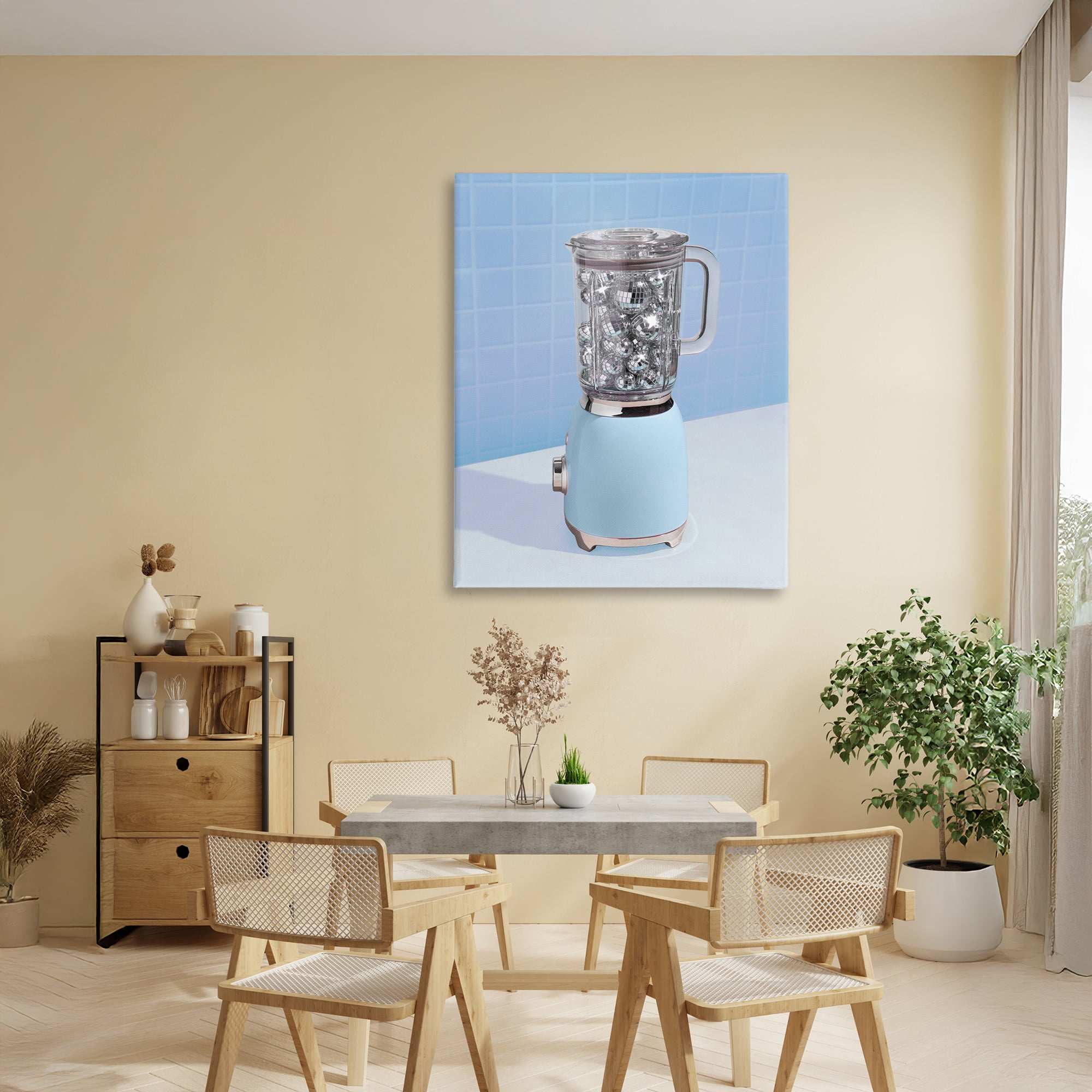 Stupell Industries Disco Drink Mixer over Blue Canvas Wall Art, design by LISH Creative