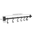 thumbnail image 3 of CAROOTU Cuisine Suspendu Rack avec Crochets Mur Monté Espace Support Barre Simple Tige en Aluminium Facile de Stockage Rack, 3 of 5