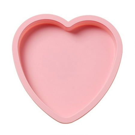

Cake Mold Round Love Heart Pattern Silicone 6 Inch Baking Pastry Mould for Kitchen Pink Silicone