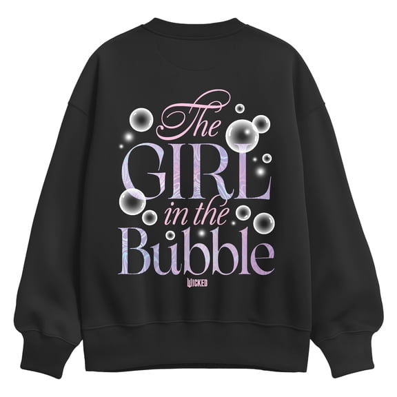 Wicked - Glinda Girl In The Bubble - Ladies Oversized Fleece Crew Sweatshirt