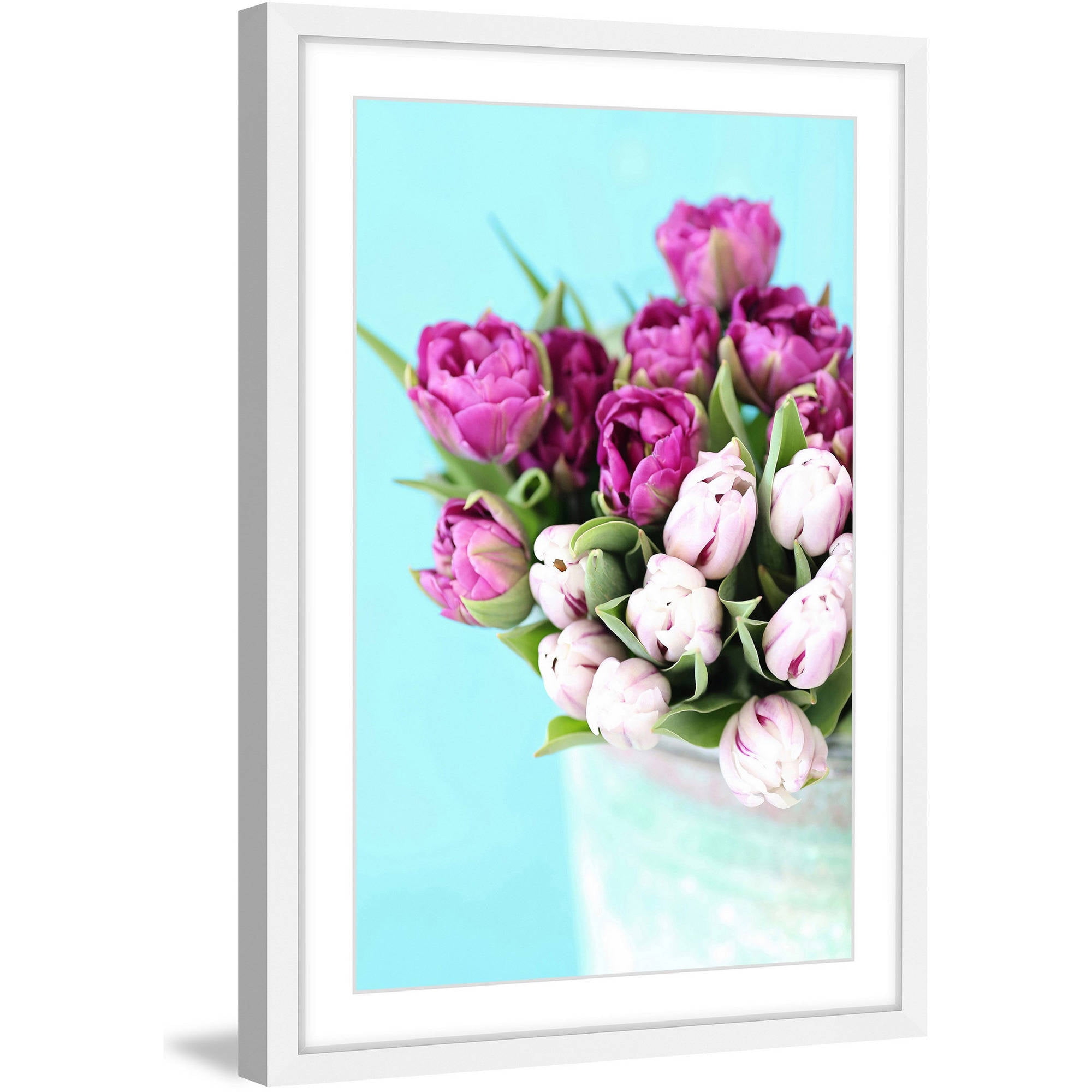 Marmont Hill "Pink and Purple Tulips" by Sylvia Cook Framed Painting Print