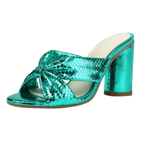 OJSFQUFP Womens Flip Flops Thick Heeled High Heeled Women s Sandals Slippers Butterfly Knot Open Toe Banquet Shoes Wide Slippers for Women Green 41