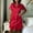 Red, variant on NominalSnug Womens Nightgowns Button down Short Sleeve Nightshirts Collared Knee Length Sleepshirts Comfy Loungewear