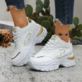 thumbnail image 2 of Mepaouo Chunky Sneakers for Women Fashion Platform White Casual Dad Shoes Wedge Walking Sport Sneaker, 2 of 7