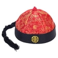 thumbnail image 3 of Sombrero oriental chino Decorativo Sunnimix con Cola de Caballo para Fiesta Temática de disfraces de Teatro Rojo y negro, 3 of 8