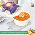 thumbnail image 3 of Yayeee Pot Holders Kitchen Heat Resistant with Pocket 7"x9.8" Cotton Oven Cooking Hot Pads, Night Purple Road, 3 of 7