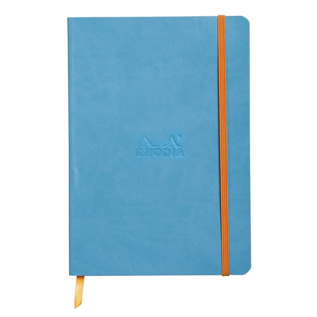 Cuaderno Rhodia con lunares turquesas, 15 x 21 cm, con funda de piel sintética