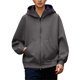 thumbnail image 3 of MHFRRA Sudadera con Capucha para Hombre: Chaqueta de Otoño, Cárdigan Informal de Gran Tamaño con Capucha y Cremallera Gris oscuro, 3 of 4