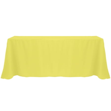 

Ultimate Textile (2 Pack) 90 x 132-Inch Rectangular Polyester Linen Tablecloth with Rounded Corners - for Wedding Restaurant or Banquet use Lemon Yellow
