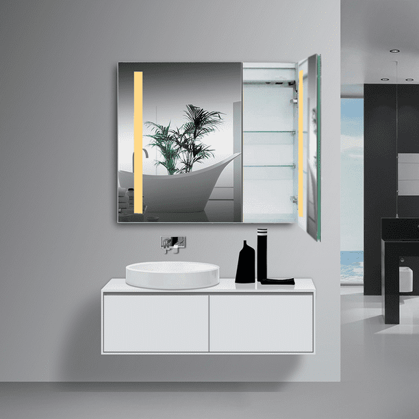 Led Mirror For Bathroom Vanity, Led Lighted Bathroom Medicine Cabinet With Mirror