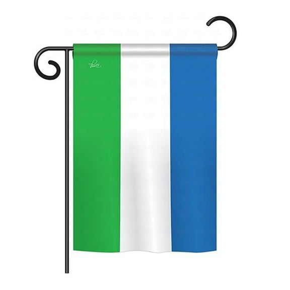 Breeze Decor BD-CY-GS-108306-IP-BO-D-US15-BD 13 x 18.5 in. Sierra Leone Flags of the World Nationality Impressions Decorative Vertical Double Sided Garden Flag Set with Banner Pole