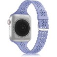 thumbnail image 1 of Lace Silicone Band Compatible with Apple Watch Band 38mm 40mm 41mm ,Women Slim Thin Hollow-Out iWatch Sport Wristband with Classic Clasp for iWatch S, 1 of 4