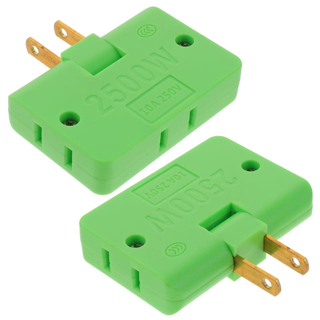 FELTECHELECTR Adaptador de enchufe plano de 2 piezas, extensor de enchufe múltiple, adaptador de enchufe de 2 clavijas y 3 salidas