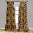 thumbnail image 4 of Ambesonne Chocolate Tones Curtains, Vintage Style Hat, Pair of 28"x63", Cocoa Dark Grey White, 4 of 4
