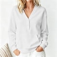 thumbnail image 6 of Women's V-Neck Button Front Sweatshirt Long Sleeve Pullover with Front Pocket Loose Fit Casual Top for Fall & Winter, 6 of 7