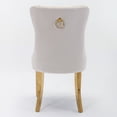 thumbnail image 3 of Glavbiku Modern High End Velvet Dining Chair Set of 2,Dining Room Rivets Chairs with Gold Legs,Beige, 3 of 12
