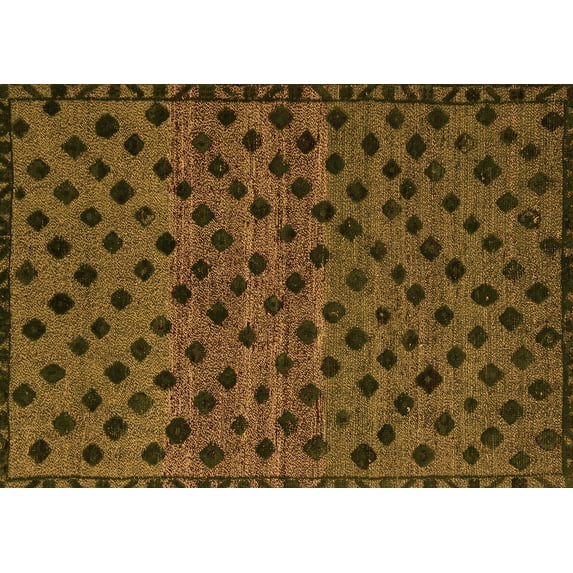Ahgly Company Indoor Rectangle Abstract Orange Modern Area Rugs, 6' x 9'