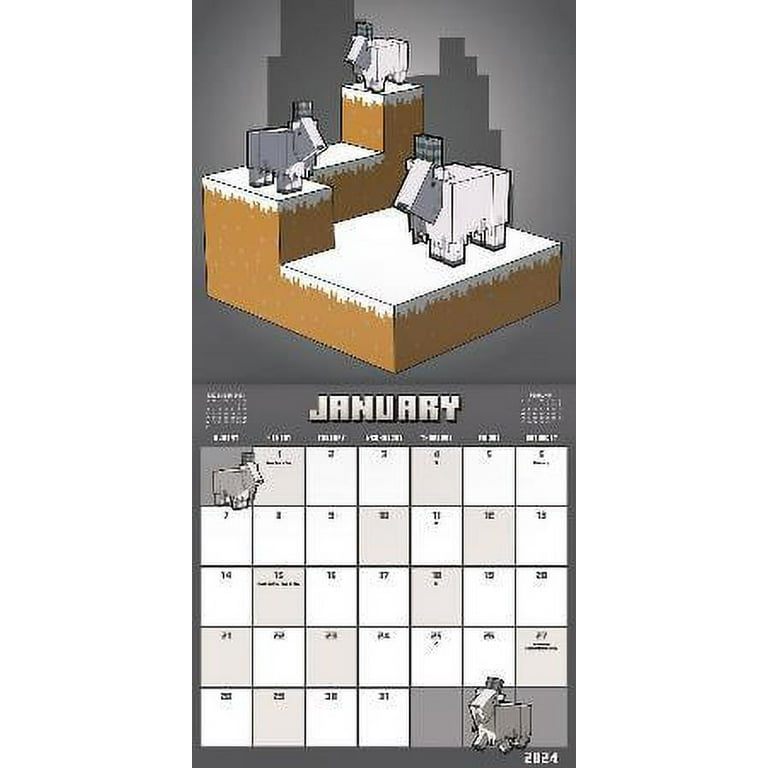 DateWorks 2024 Minecraft Mini Wall Calendar